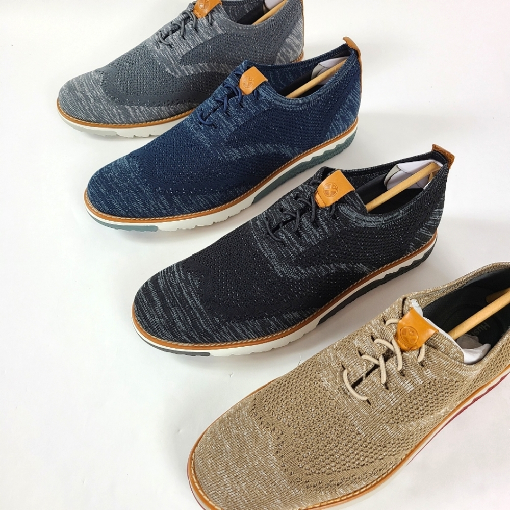 HUSH PUPPIES Black Expert Wingtip Knit Sneakers